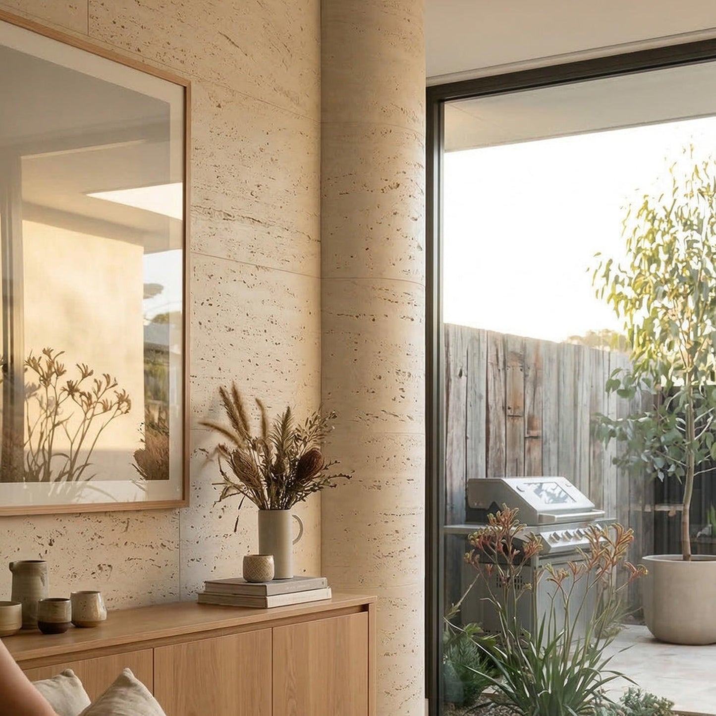 WOODFLEX Flexible SOFT STONE PANEL - TRAVERTINE - 1200 x 600mm