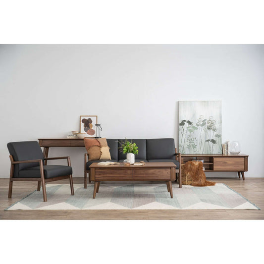 MENDO Lounge Chair - Black & Walnut