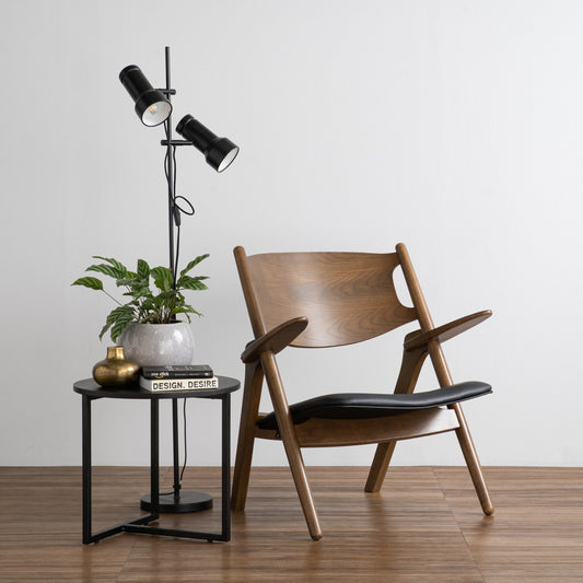 CAMRY Lounge Chair - Walnut & Black