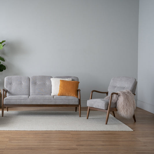 FIGARO Lounge Chair - Walnut & Grey