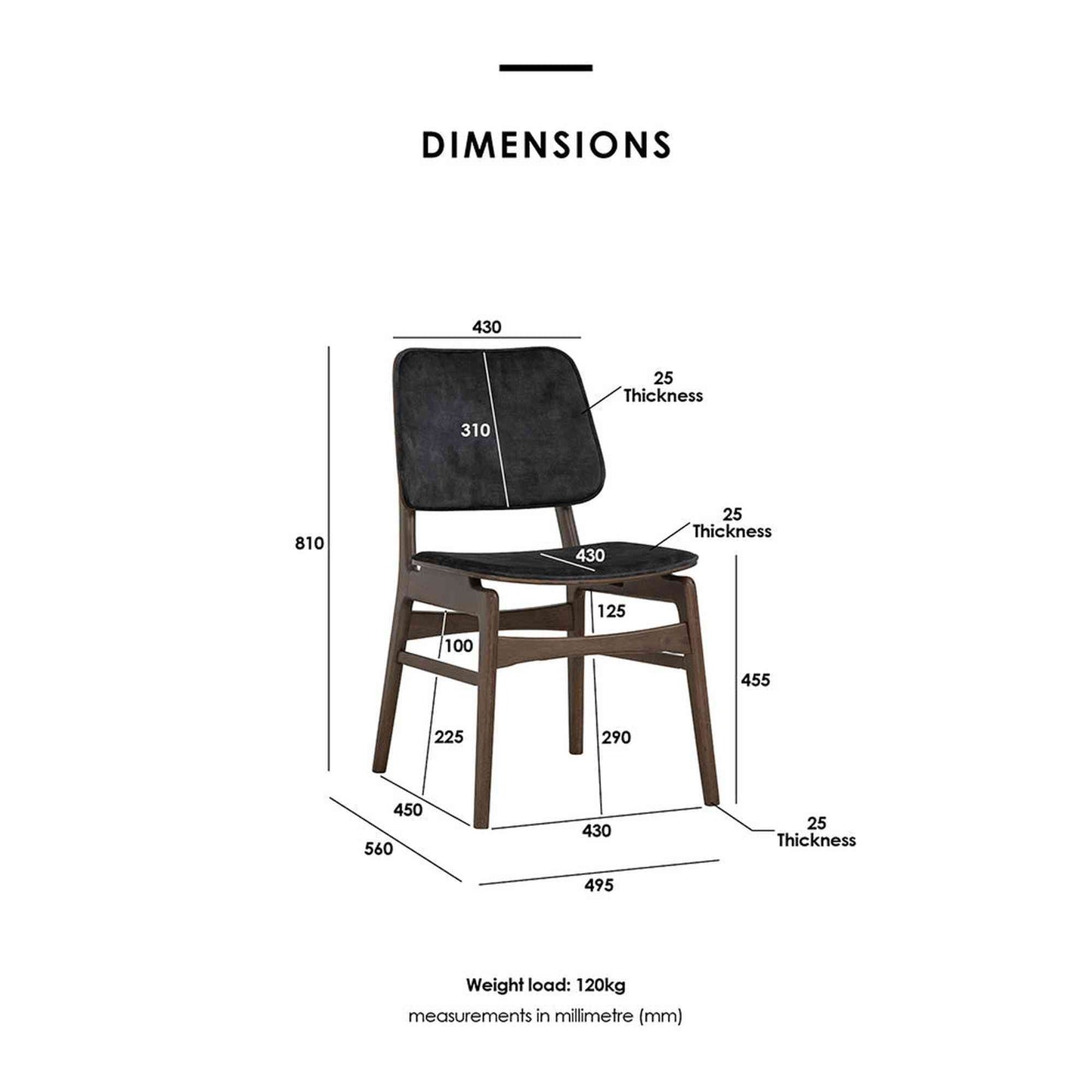 HEATH Dining Chair - Walnut & Charcoal