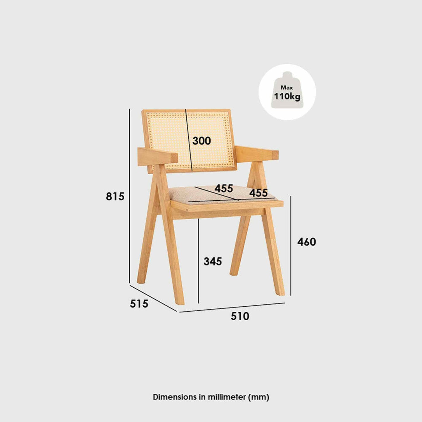 KAIRI Dining Chair - Natural & Rattan