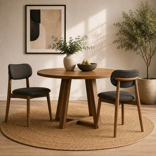 Lucan Dining Chair - Walnut & Grey