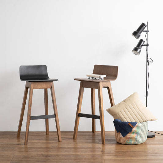 AVA Bar Stool - Black & Walnut