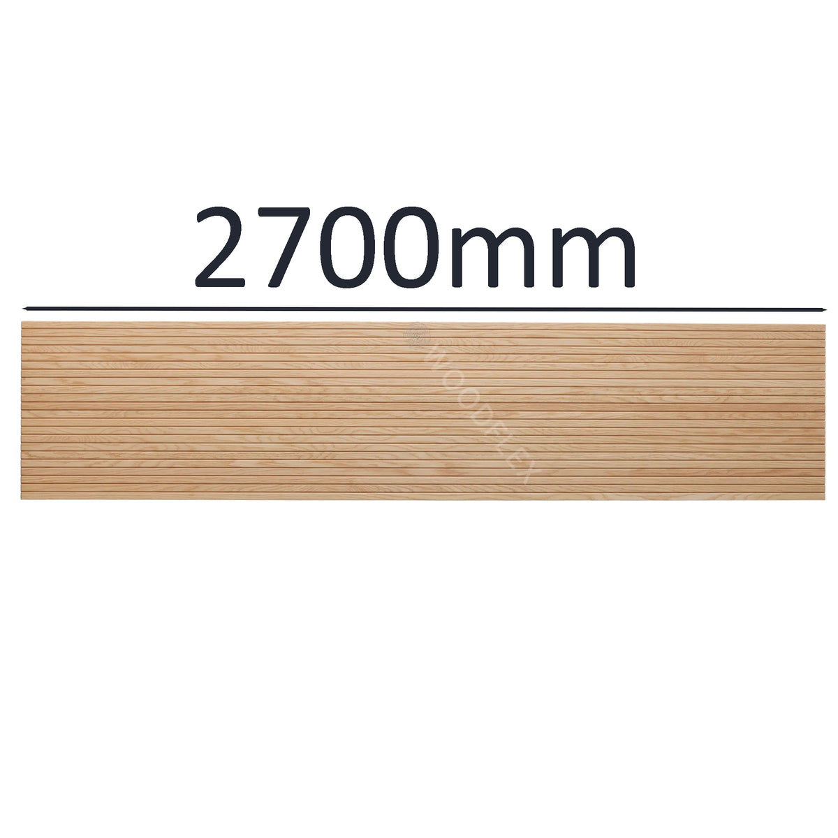 WOODFLEX Flexible Wooden Slat Wall Panel - Oak Veneer - 2700mm x 600mm - Trapezium