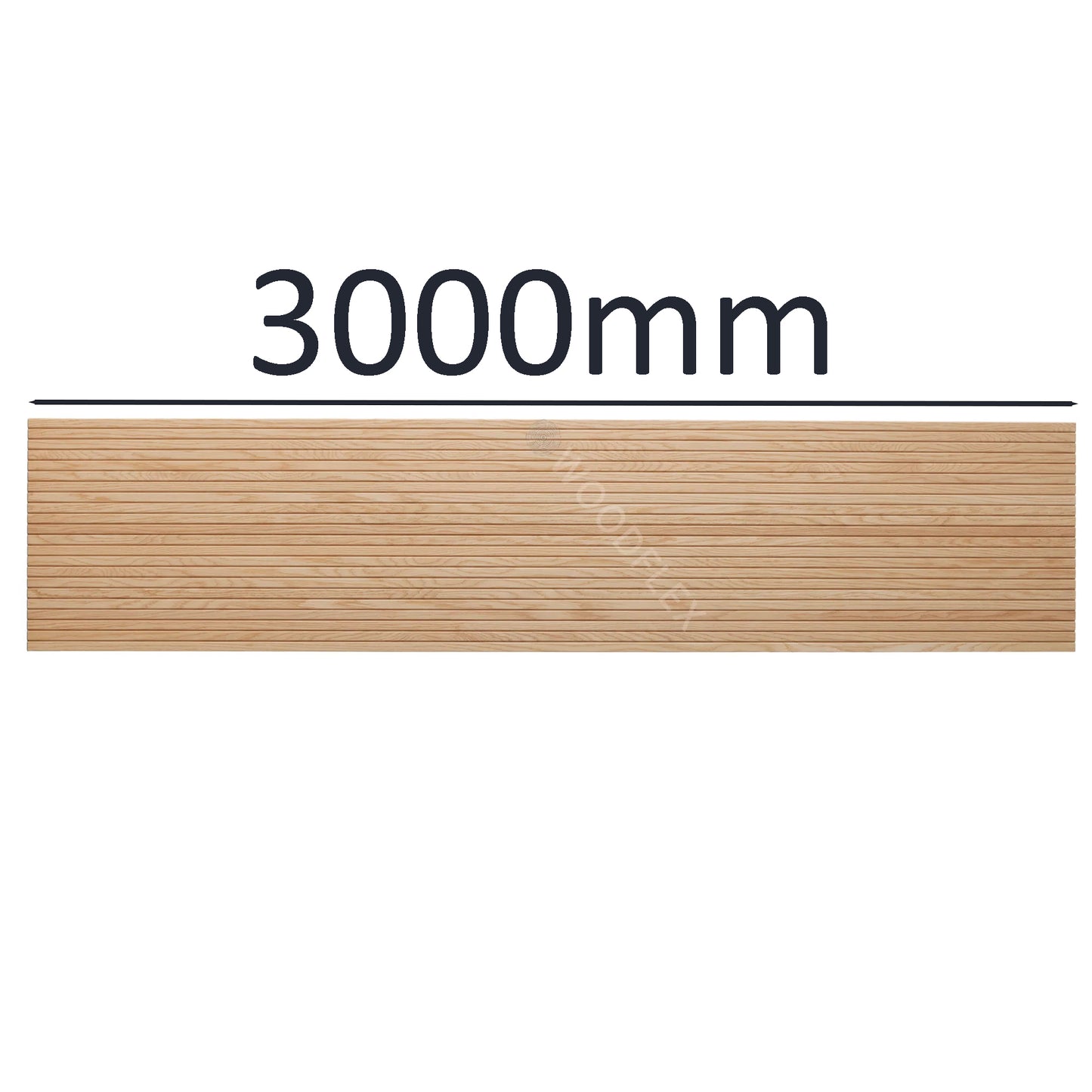 WOODFLEX Flexible Wooden Slat Wall Panel - Oak Veneer - 3000mm x 600mm - Trapezium