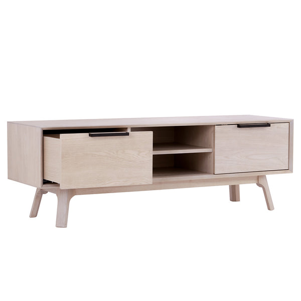 NEATH Entertainment TV Unit 150cm White Oak Modern Furniture