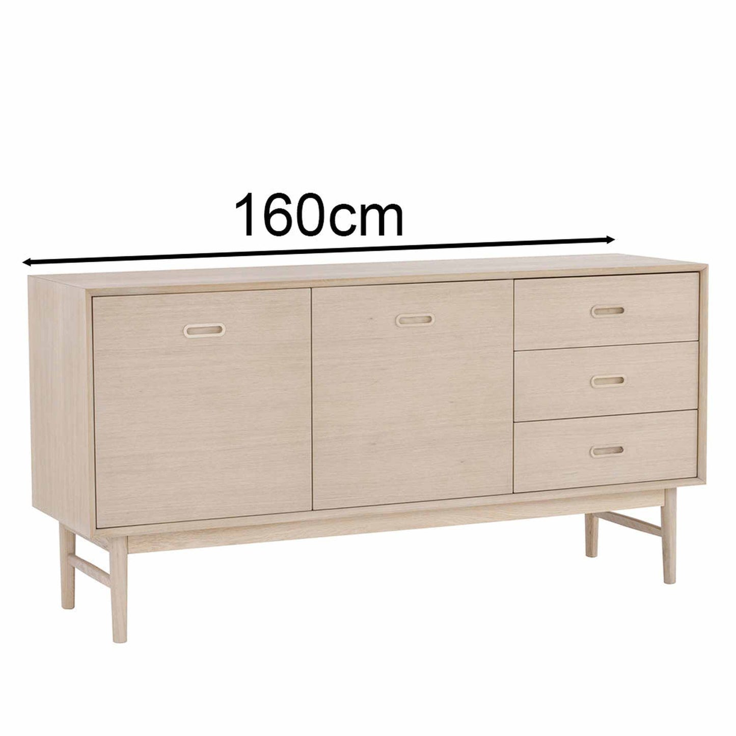 HAYTON Sideboard 160cm - White Oak