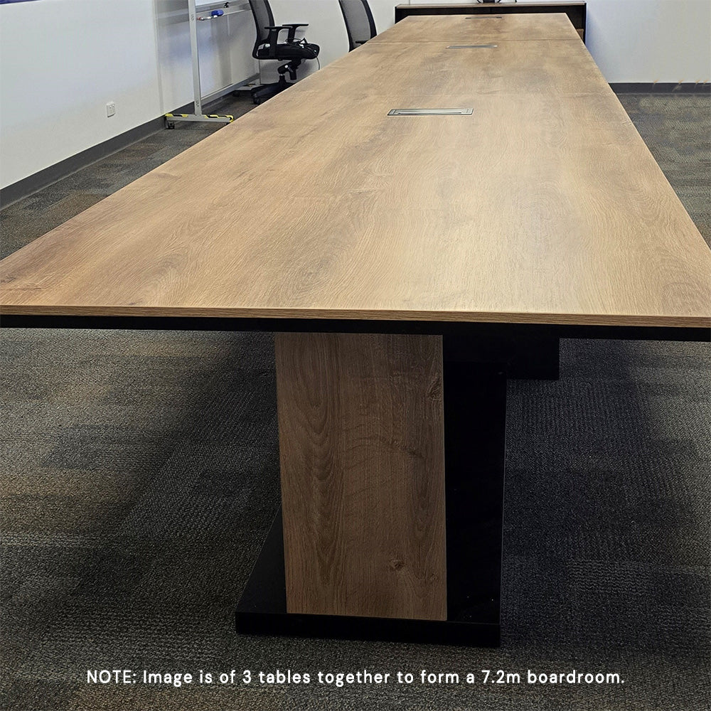 ZEA Boardroom Table 2.4M - Warm Oak & Black