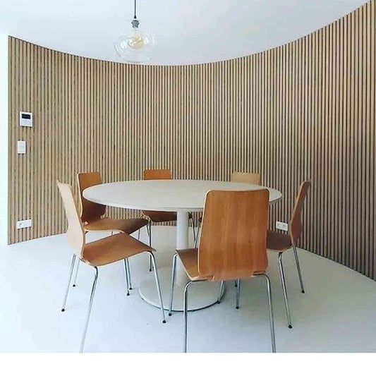 WOODFLEX Flexible Acoustic Wood Slat Wall Panel, Oak Veneer - 2700mm x 600mm - SLIM