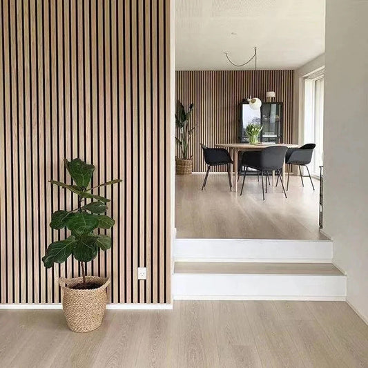 WOODFLEX Flexible Acoustic Wood Slat Wall Panel, Oak Veneer - 2400mm x 600mm