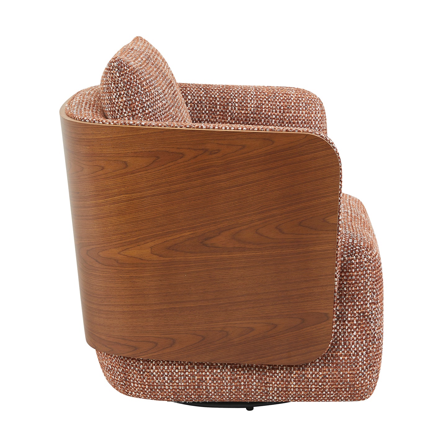 WEAVER Swivel Lounge Chair - Bentwood Walnut & Rusett colour