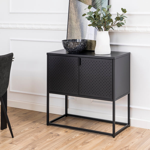 NEWTON 2 Door Sideboard 82cm Black Modern Furniture