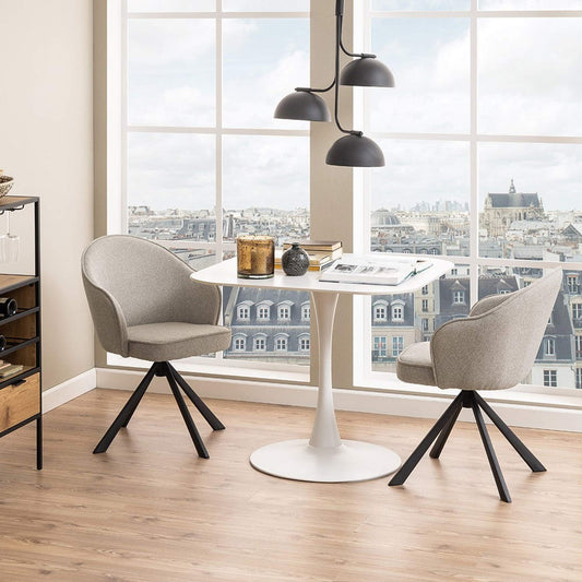 MARTA Square Dining Table 90cm - White