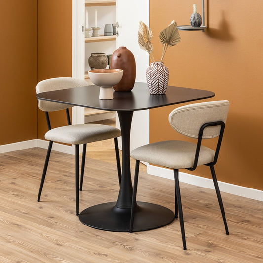 MARTA Square Dining Table 90cm - Black