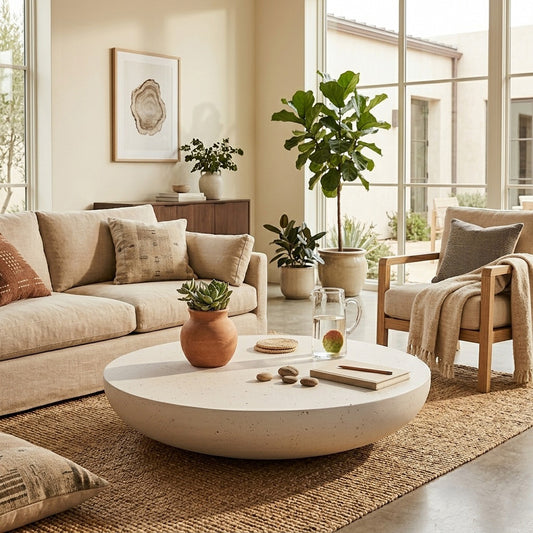 TREVINO Round Coffee Table 100cm - Off-White