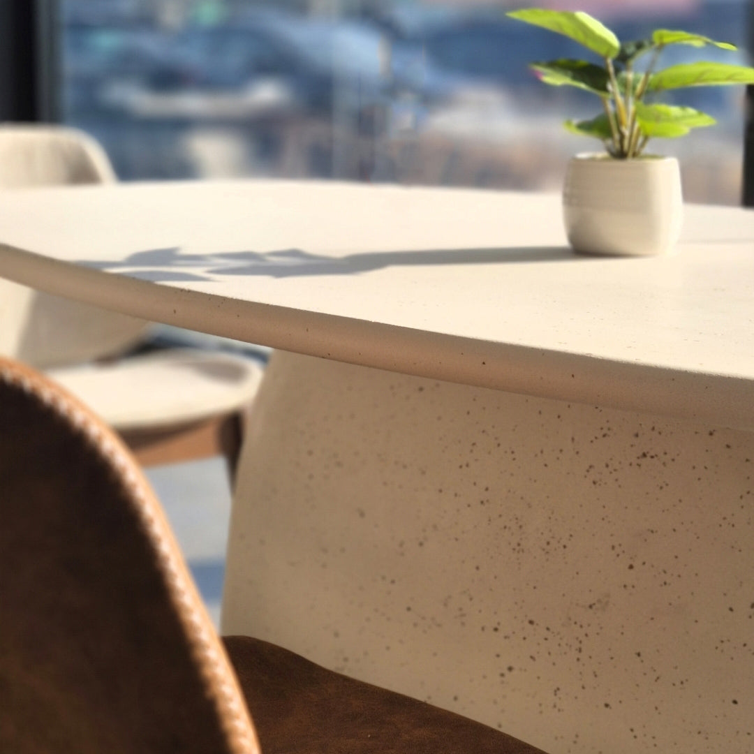 TREVINO Microcement Dining Table 200cm - Off-White