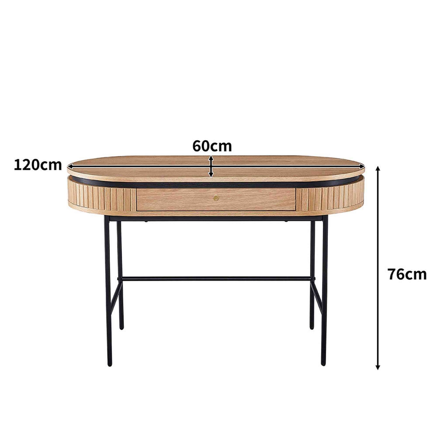 KAIDAN Study Desk 120cm - Oak & Black