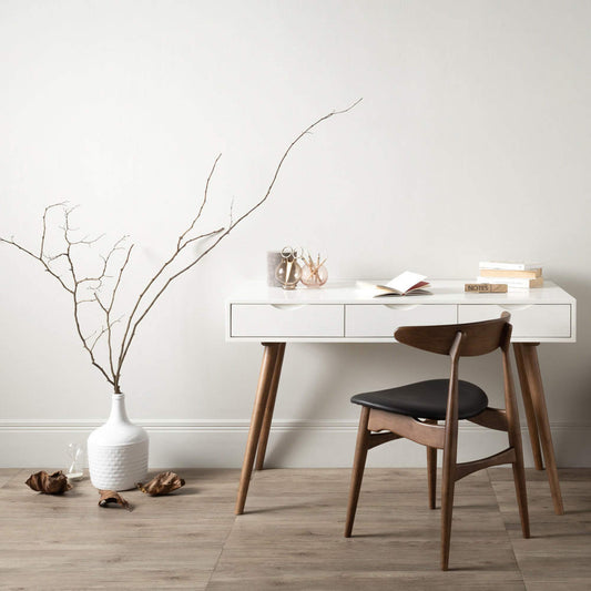 BLANCO Study Desk 120cm - White & Walnut