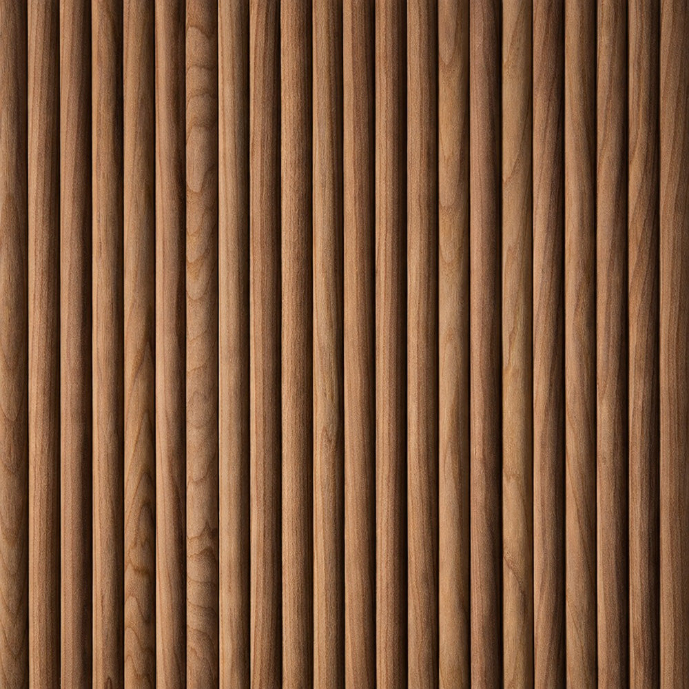 WOODFLEX Flexible Wooden Slat Wall Panel - Walnut Veneer - 2700mm x 600mm - Half Round 37mm