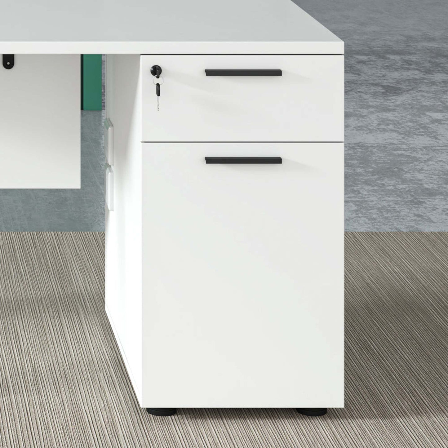 ASPEN Single Workstation 160cm - Reversible - White & Black