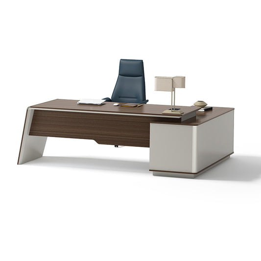 ANDERS Executive Desk Reversible Return 2.2M - Hazelnut & Beige