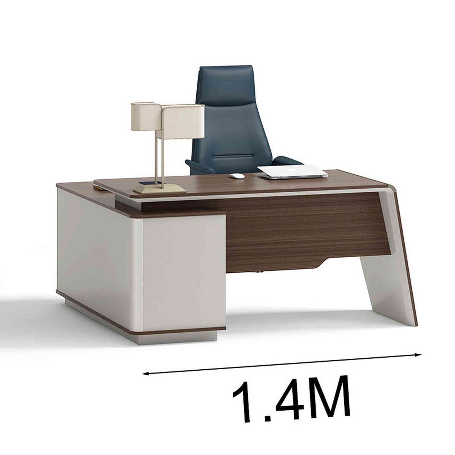 ANDERS Executive Desk Reversible Return 1.4M - Hazelnut & Beige