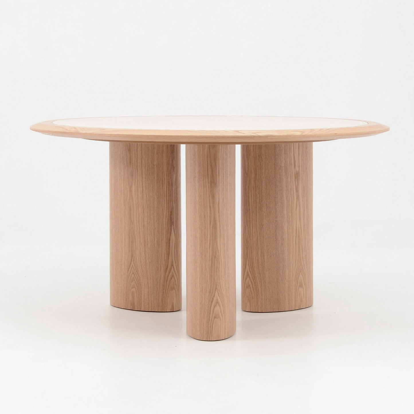 LAYSON Dining Table 136cm - Travertine & Natural