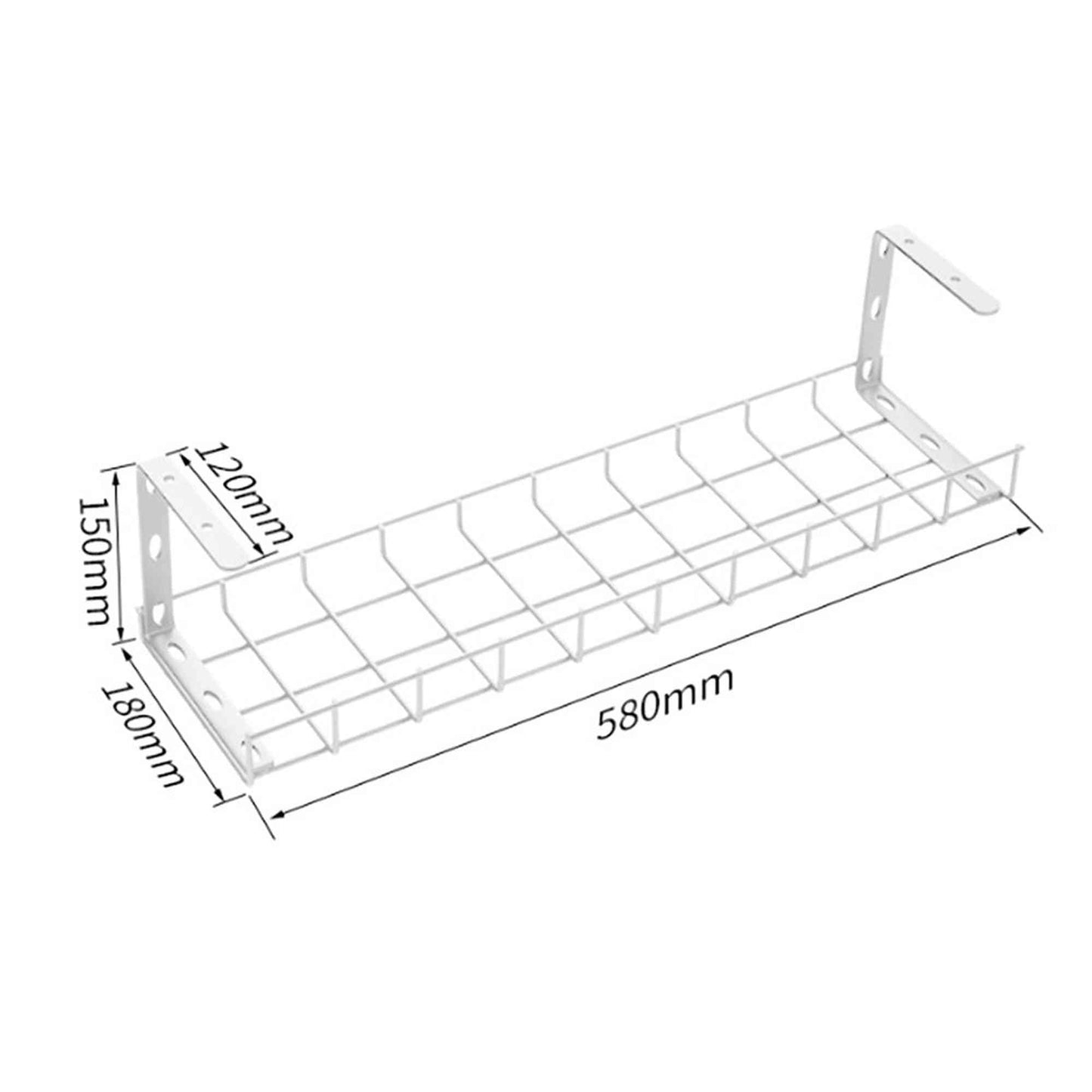 Under Desk Basket Cable Tray Management - Black