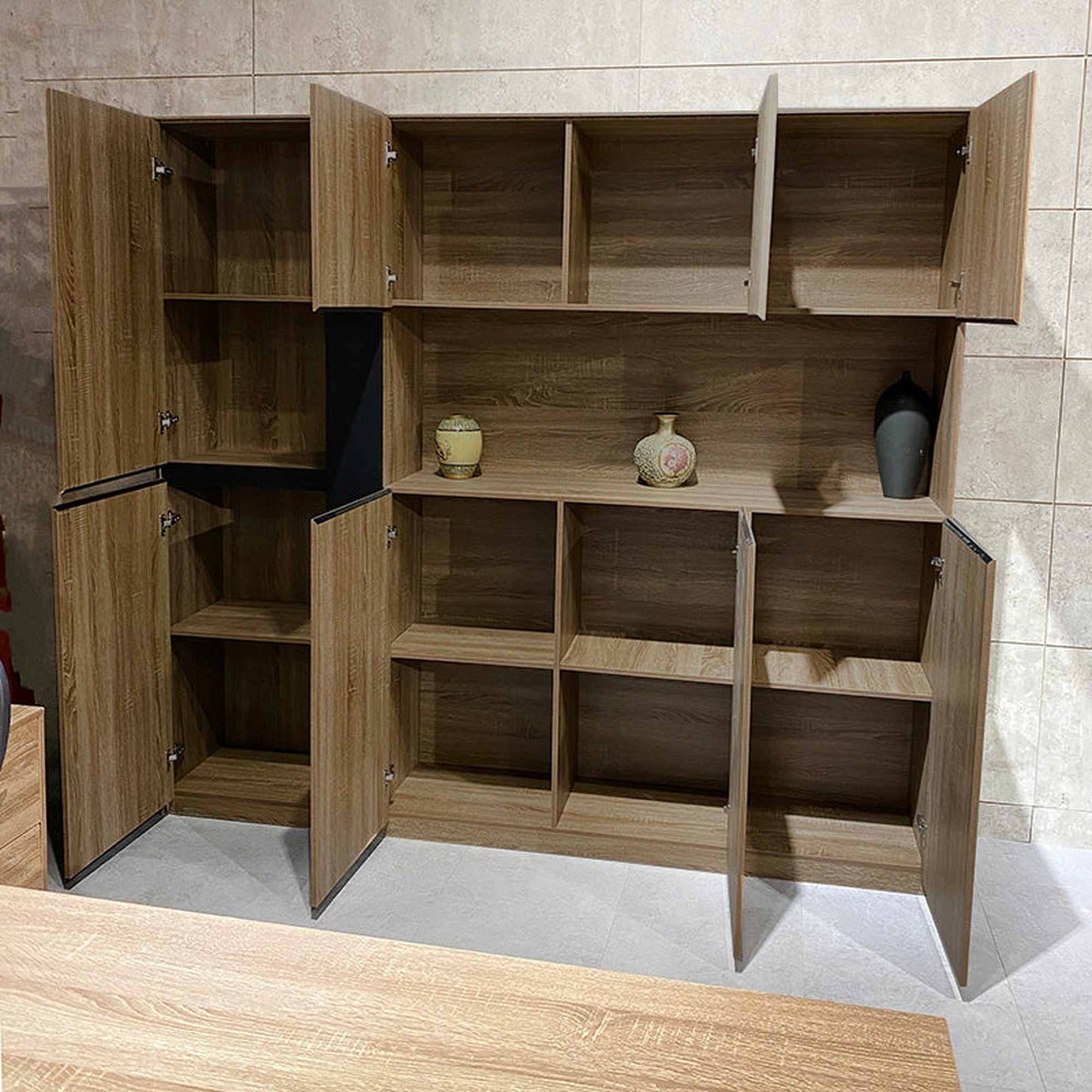 ADRIANO Display Unit 218cm - Light Brown