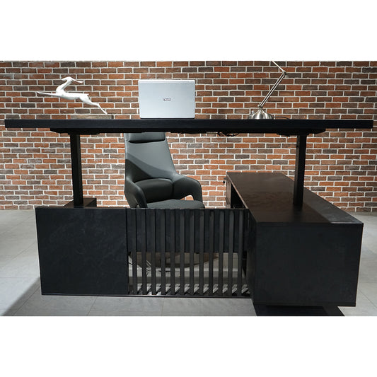 DAXTON Executive Desk with Left Return with Lift 200cm - Black