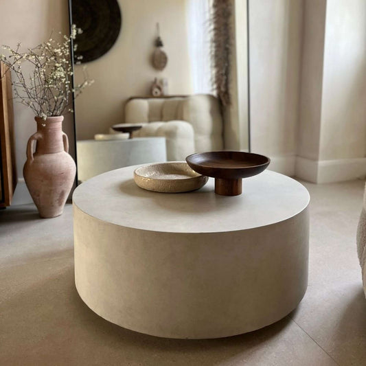 ROCCO Indoor & Outdoor Coffee Table 80cm - White Concrete