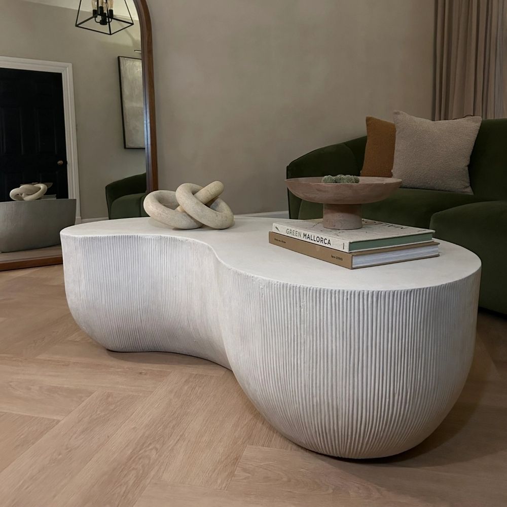 ROCCO Indoor & Outdoor Coffee Table 123cm - White Concrete