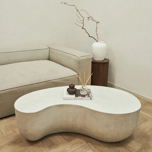 ROCCO Indoor & Outdoor Coffee Table 123cm - White Concrete