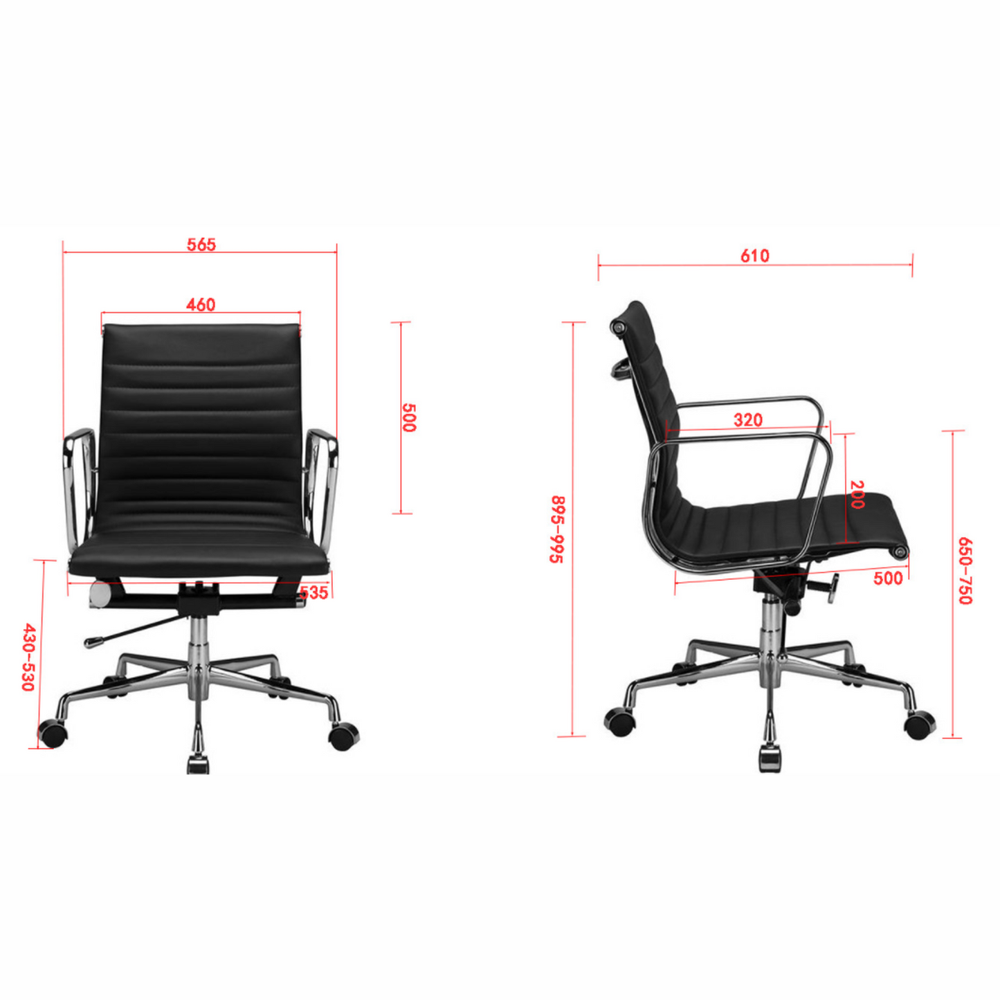DAKIN Low Back Office Chair - White & Chrome