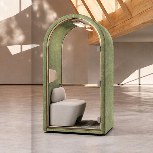 DUKE Single Seater Acoustic Office Silent Booth Pod - Green