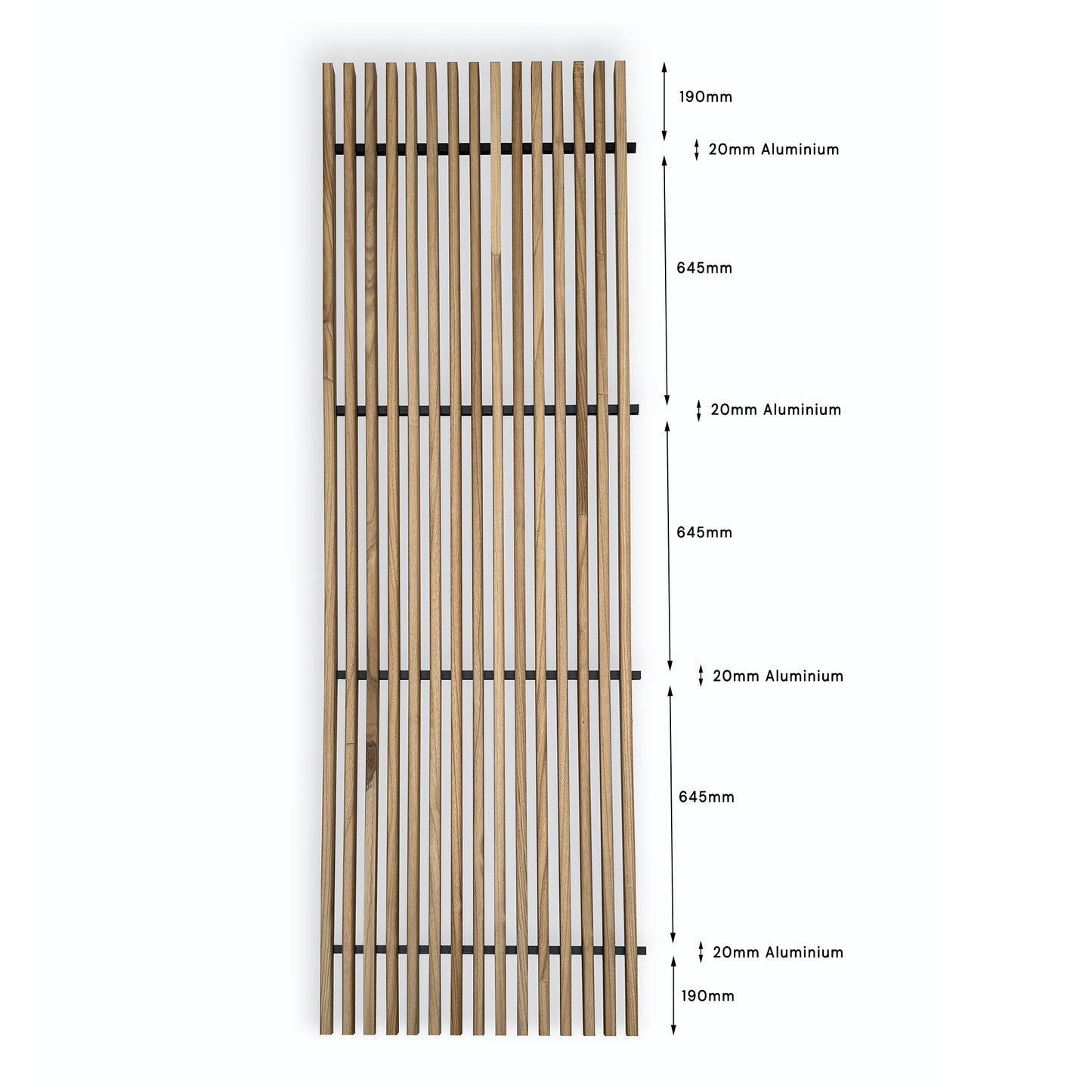 WOODFLEX Outdoor Hard Wood Slat Wall Fence Batten Screen Cladding - 2400mm x 600mm