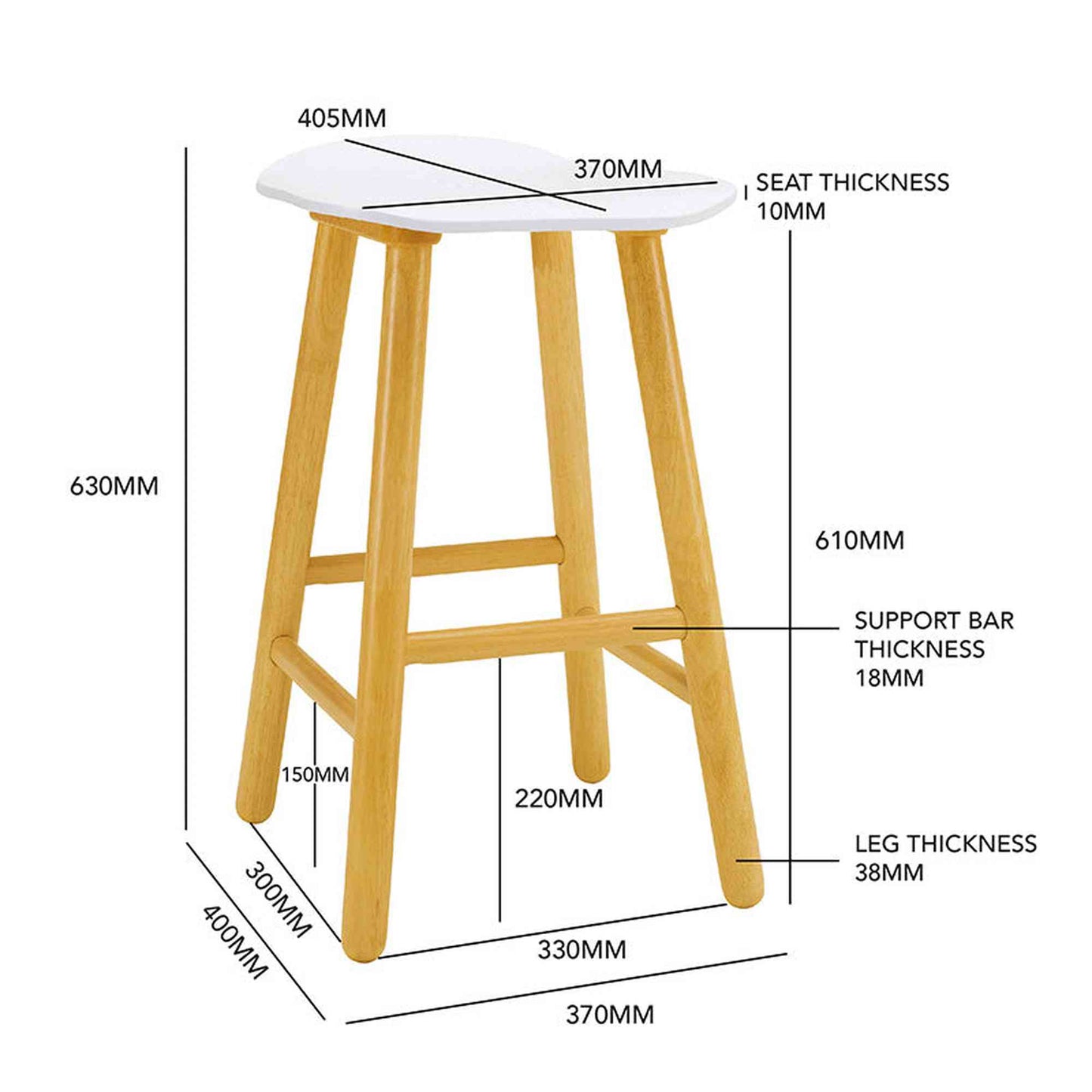 Hetty Counter Stool - Black Ash Veneer