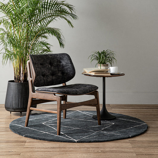 HEATH Lounge Chair - Walnut & Charcoal