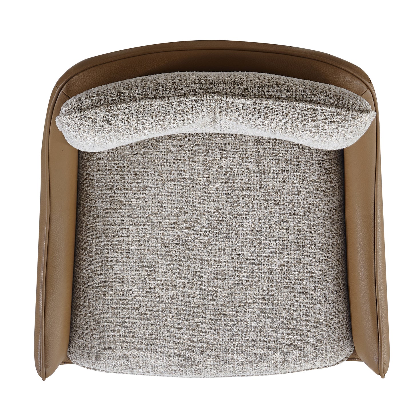 ALDEN Swivel Dining Chair - Tan PU Leather & Beige