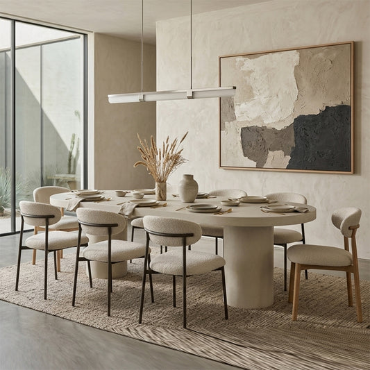 CORRENE Micro Cement Dining Table 2.2M - Cream