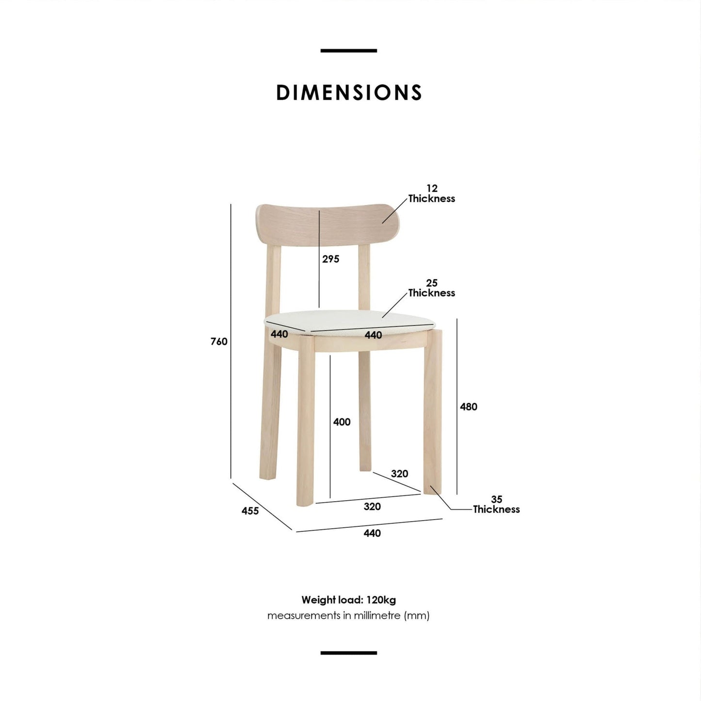 LOWEN Dining Chair - Cream White