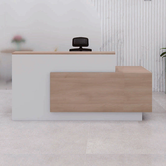 HELMER Reception Desk 1.8M Right Panel - Oak & White