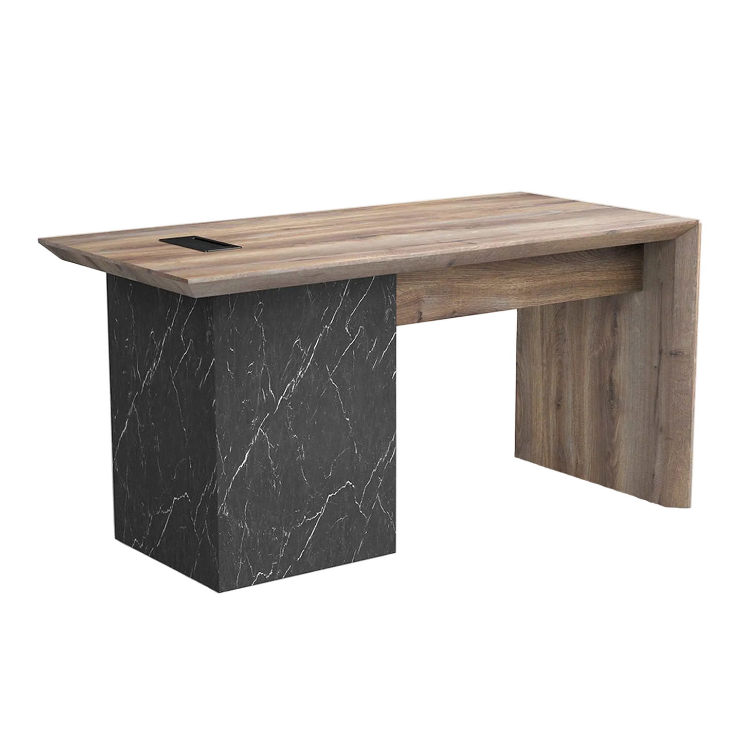 LOGAN Executive Desk Reversible 180cm - Warm Oak & Black