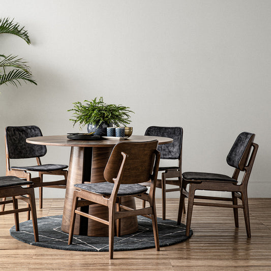 HEATH Dining Chair - Walnut & Charcoal