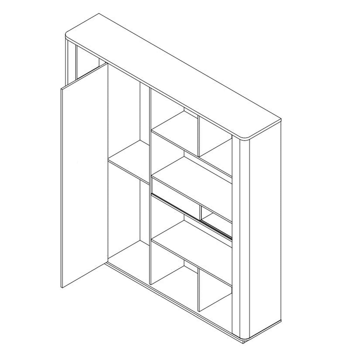 ANDERSON Display Unit 200cm - Hazelnut & Beige