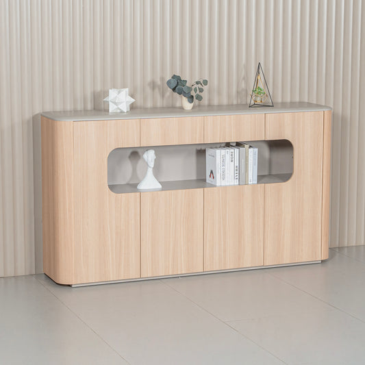 ORBAN 200cm Wall Storage & Display Unit Oak - 110cm High