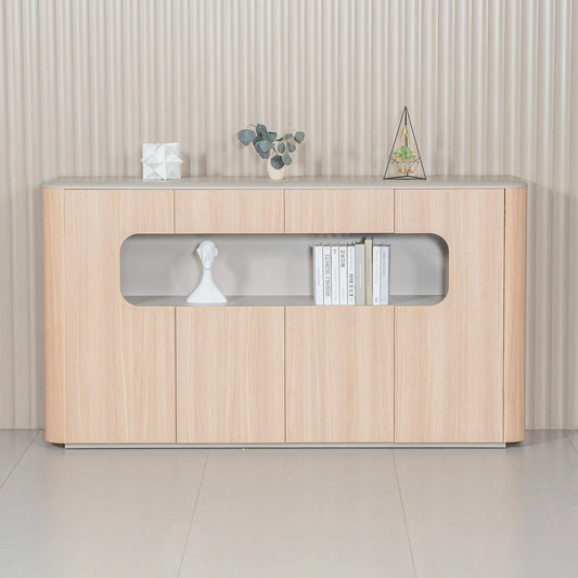 ORBAN 200cm Credenza Display Unit Oak - 110cm High