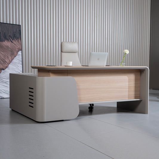 WESLEY Executive Desk Left Return 180cm - Oak
