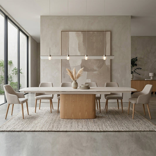 EVERLY Extendable Dining Table 180-270cm - Ceramic & Ash Veneer